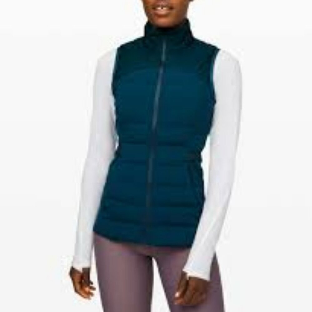 lululemon athletica Down for a Run vest, TEAL, size 10